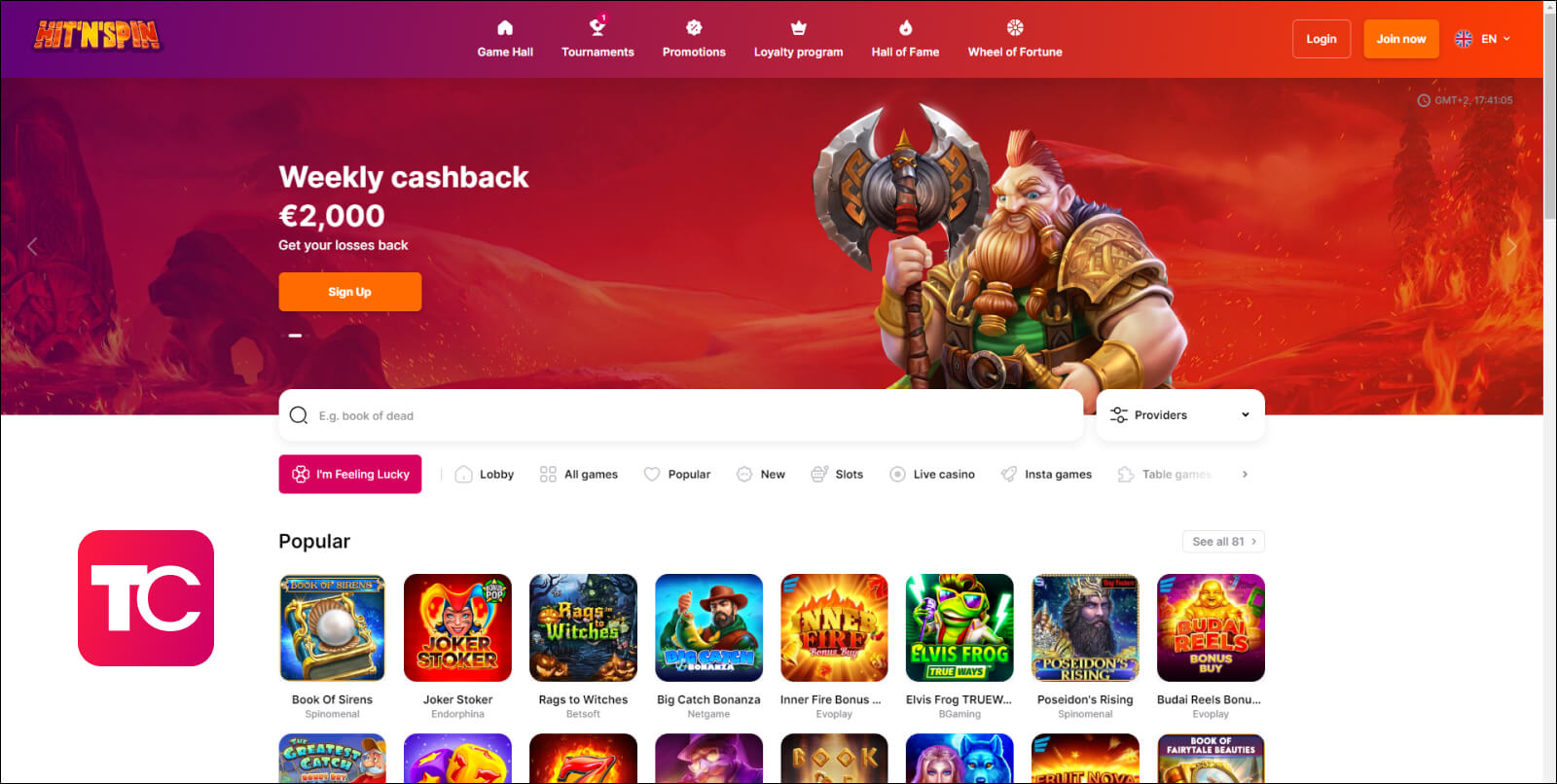 hit'n'spin casino review topcasinos