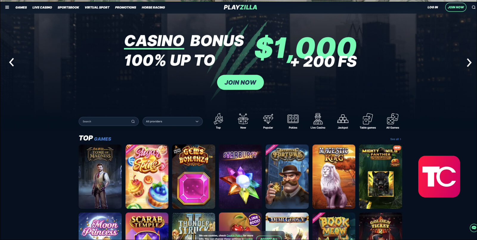 playzilla casino review topcasinos